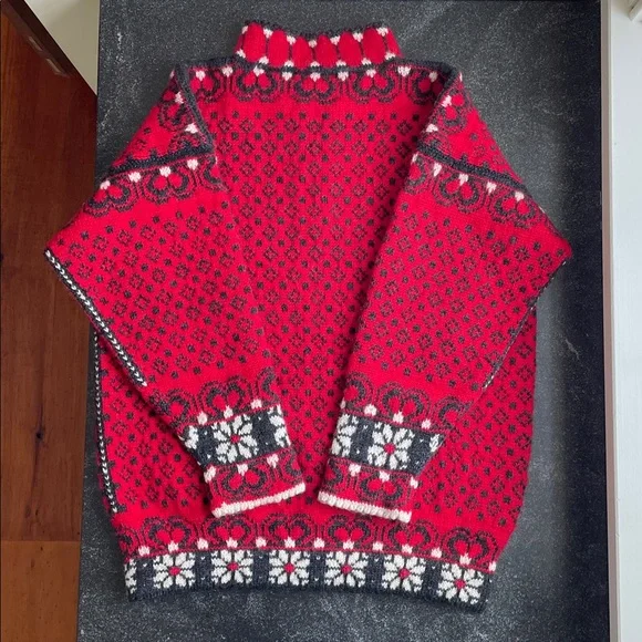 EUC Dale of Norway Haukeli Sweater Red Gray White Wool Size Unisex Small (S) - Picture 2 of 15